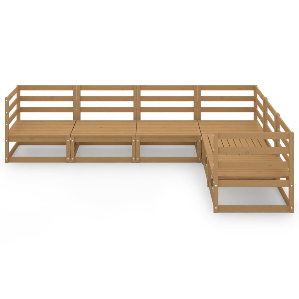 6 Piece Garden Lounge Set Honey Brown Solid Pinewood Price