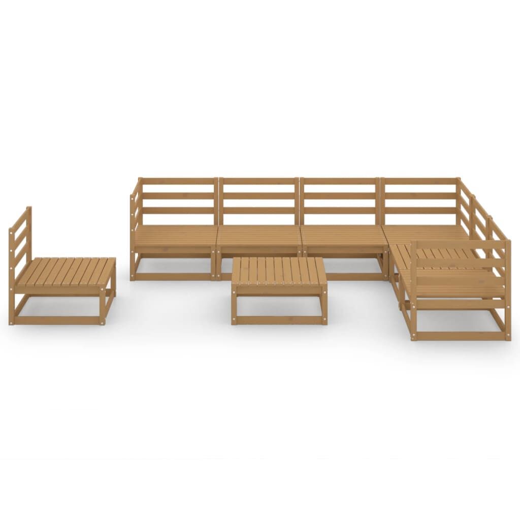 8 Piece Garden Lounge Set Honey Brown Solid Pinewood Price