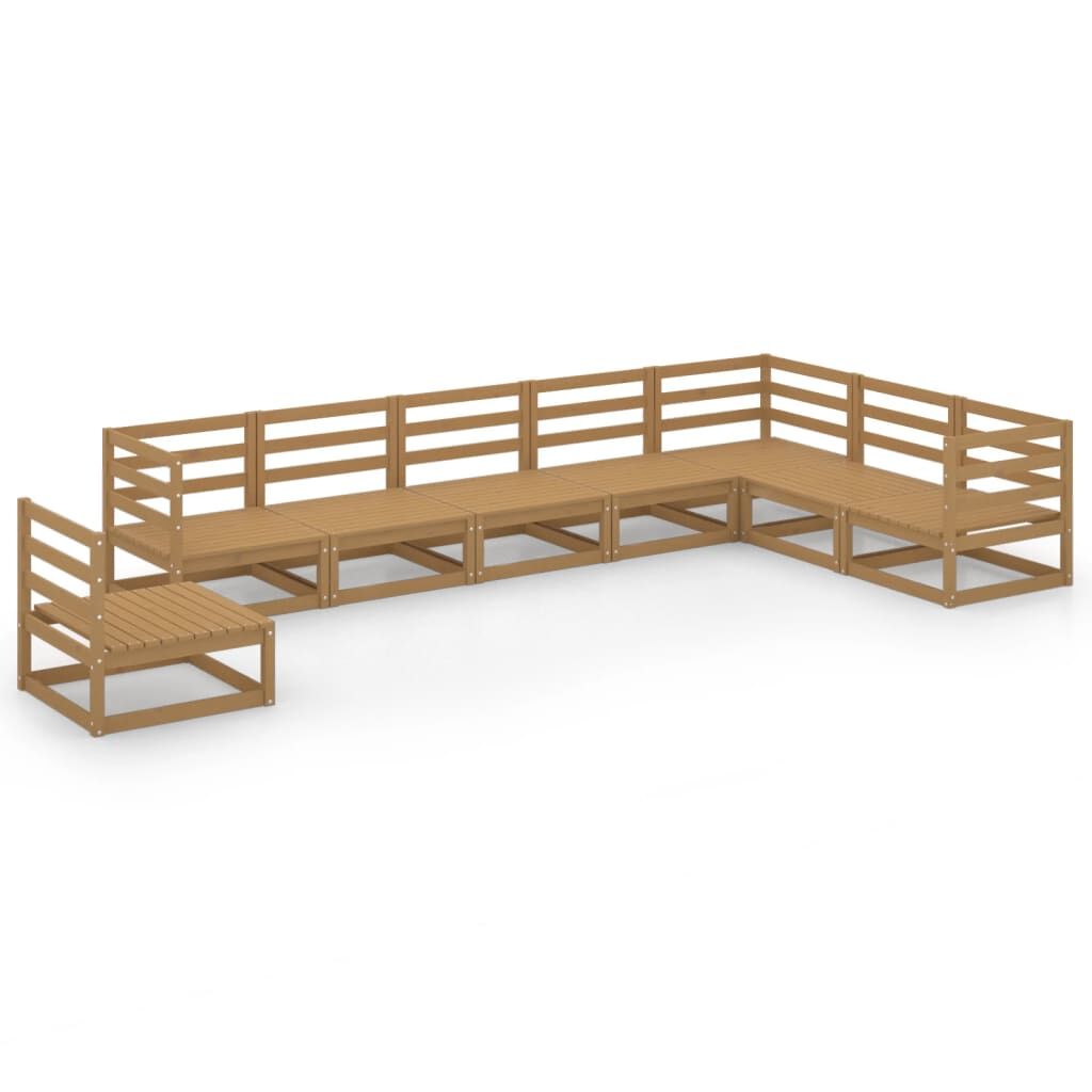 8 Piece Garden Lounge Set Honey Brown Solid Pinewood Price