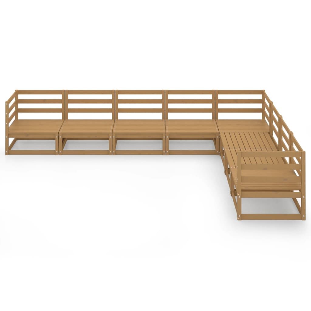 8 Piece Garden Lounge Set Honey Brown Solid Pinewood Price