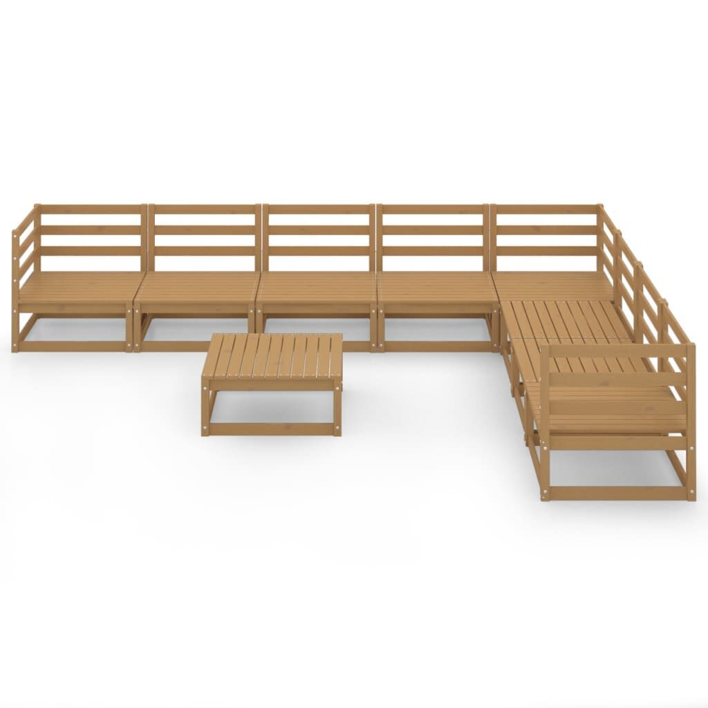 9 Piece Garden Lounge Set Honey Brown Solid Pinewood Price