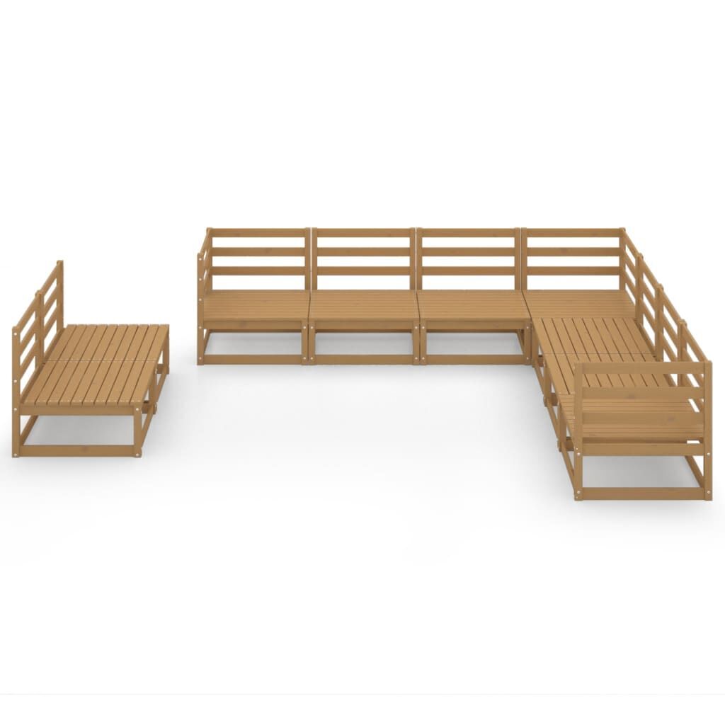 9 Piece Garden Lounge Set Honey Brown Solid Pinewood Price
