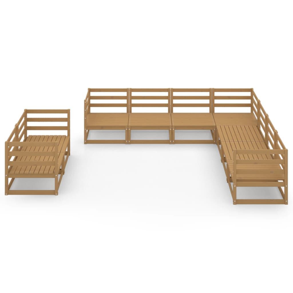 9 Piece Garden Lounge Set Honey Brown Solid Pinewood Price