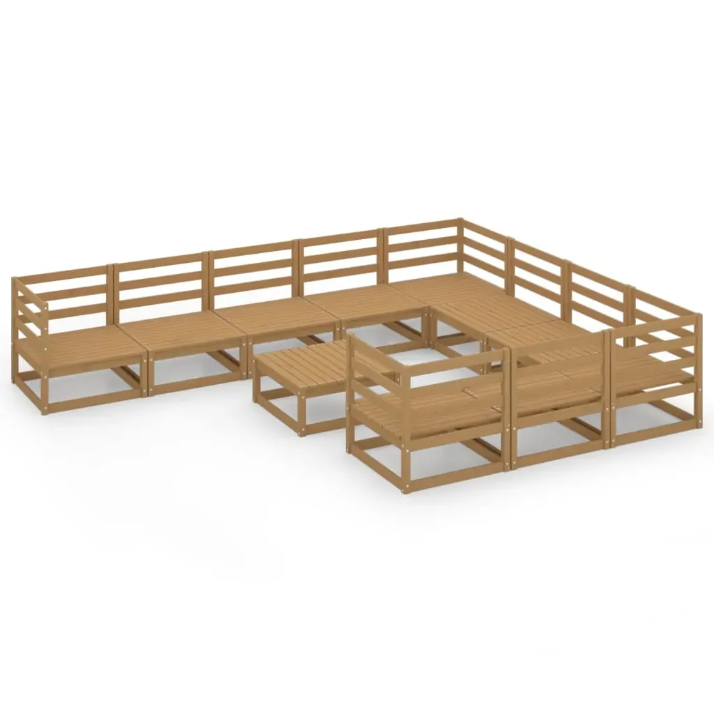 11 Piece Garden Lounge Set Solid Pinewood Price
