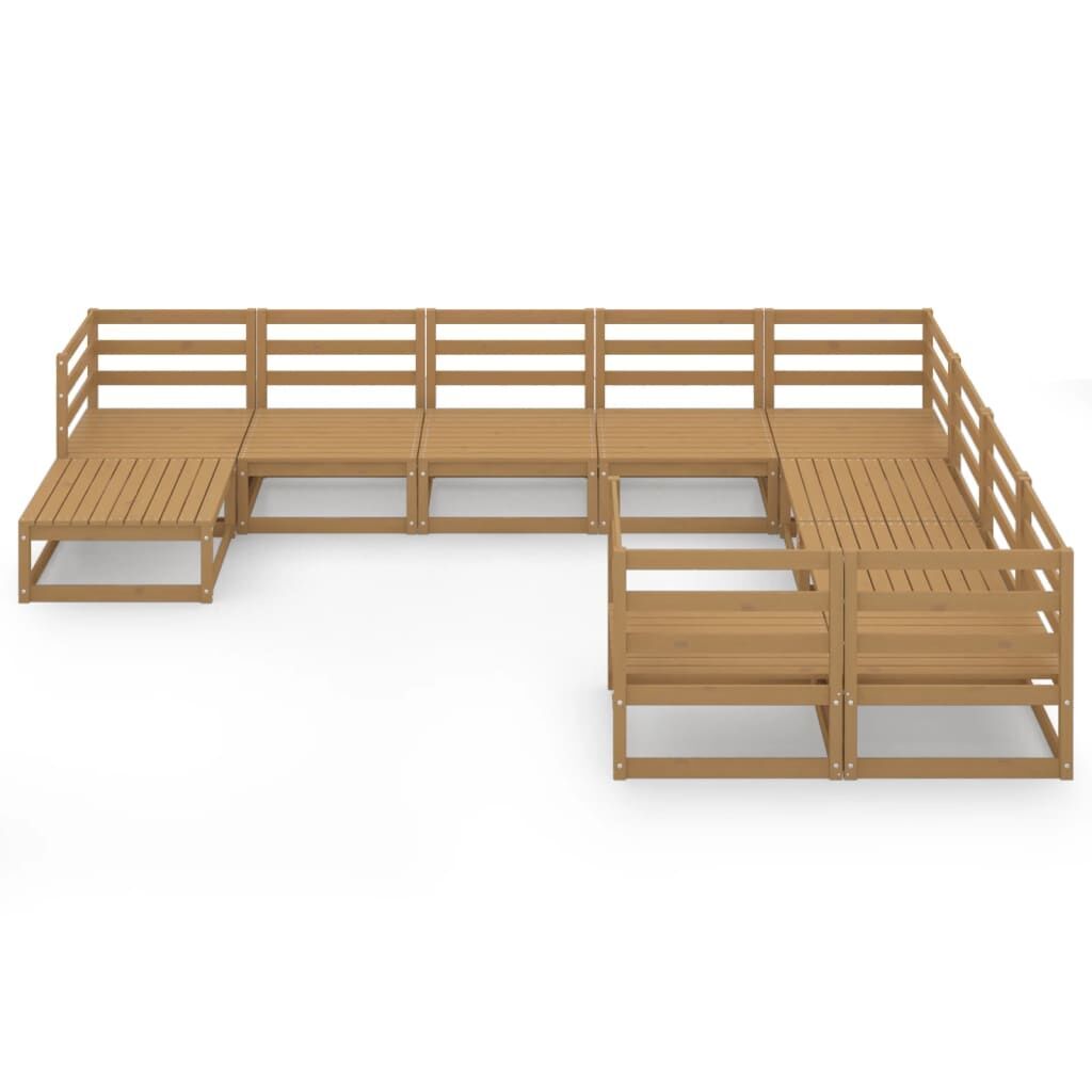 10 Piece Garden Lounge Set Solid Pinewood Price