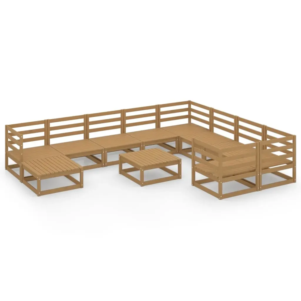 11 Piece Garden Lounge Set Solid Pinewood Price