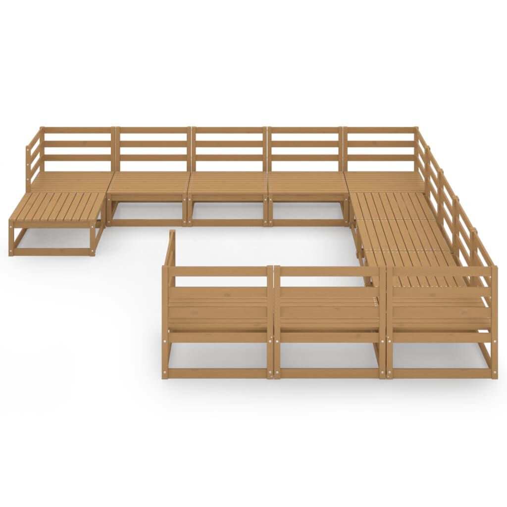 12 Piece Garden Lounge Set Solid Pinewood Price