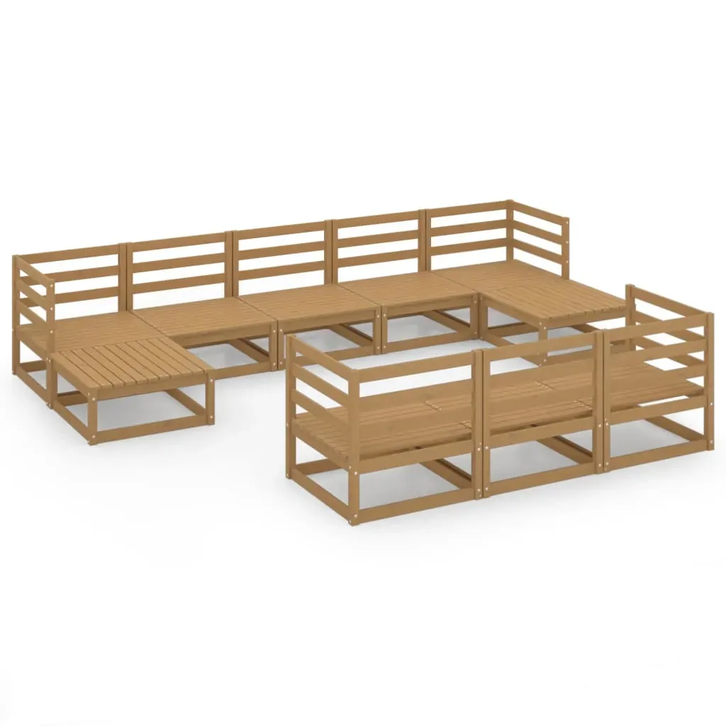 10 Piece Garden Lounge Set Solid Pinewood Price