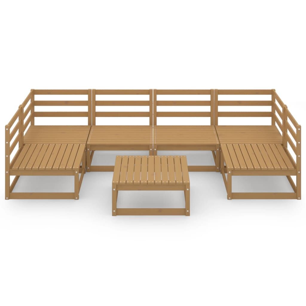 7 Piece Garden Lounge Set Solid Pinewood Price