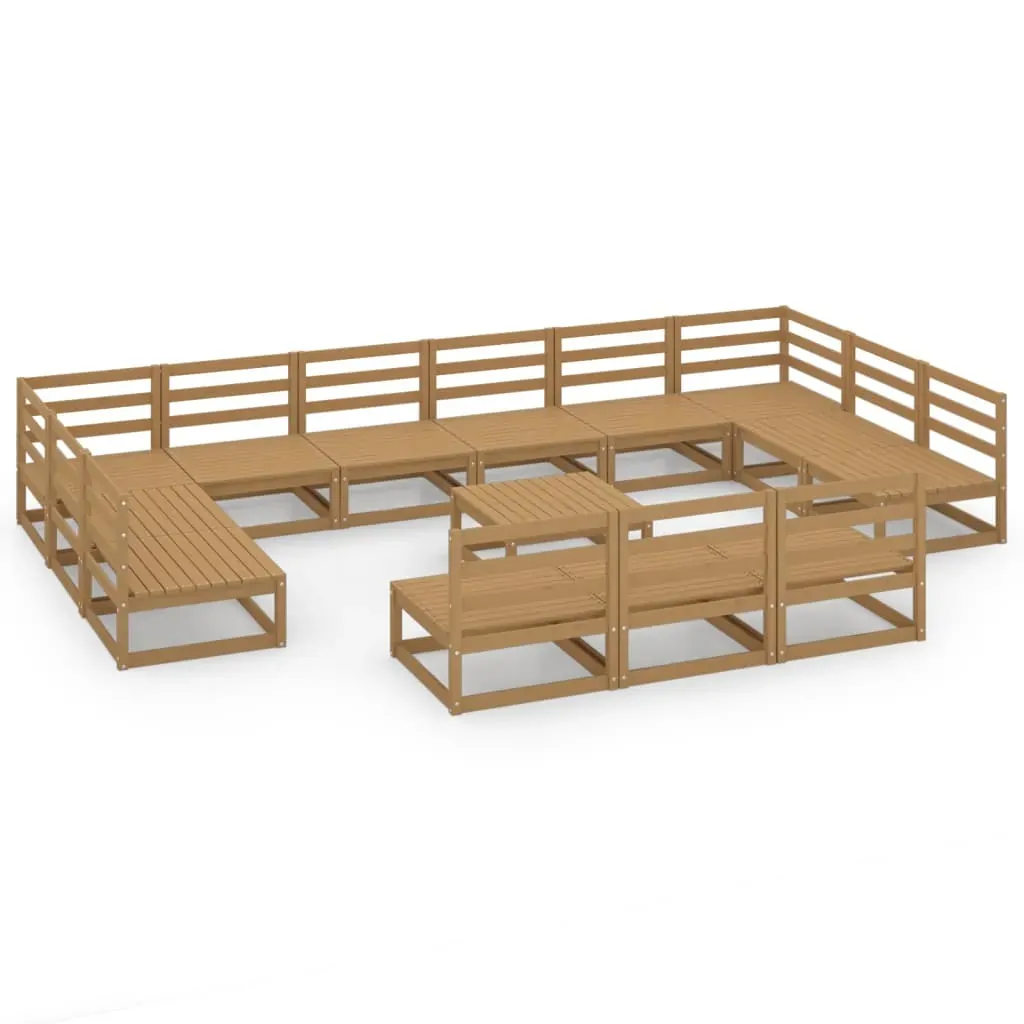 14 Piece Garden Lounge Set Solid Pinewood Price