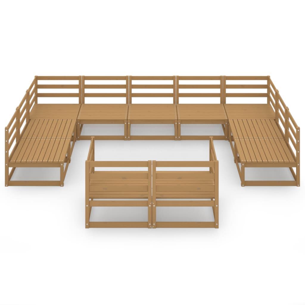 11 Piece Garden Lounge Set Solid Pinewood Price