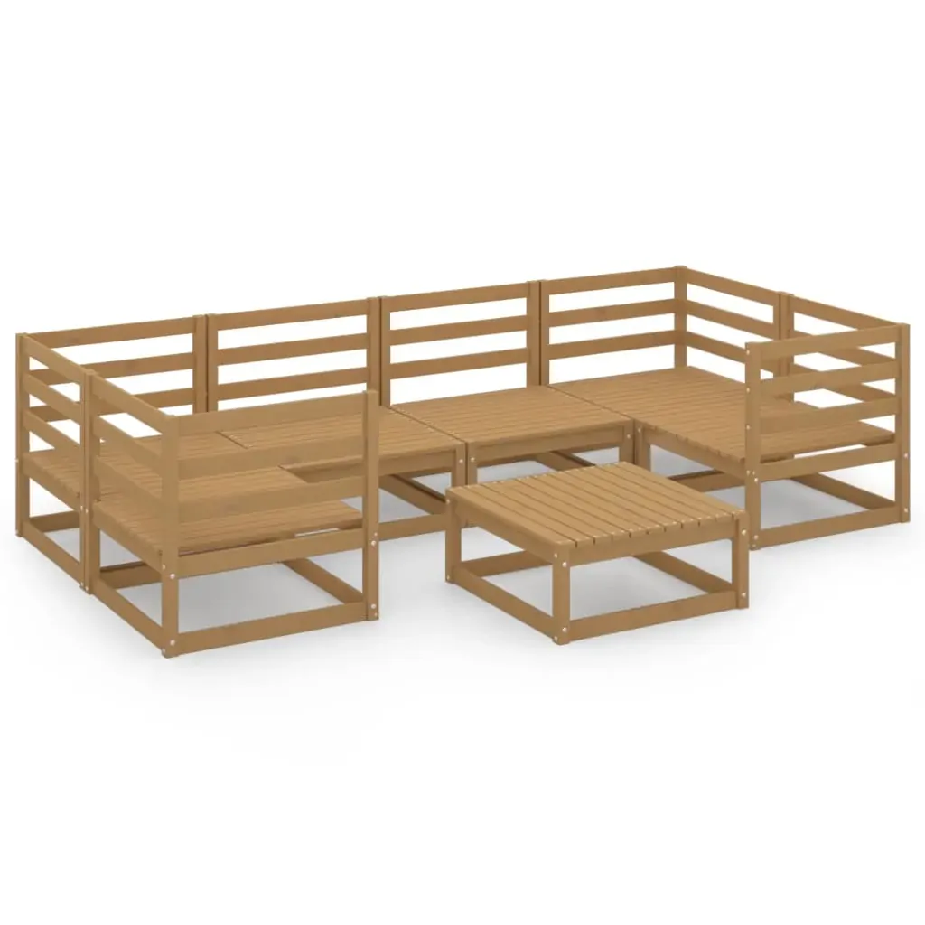 7 Piece Garden Lounge Set Solid Pinewood Price