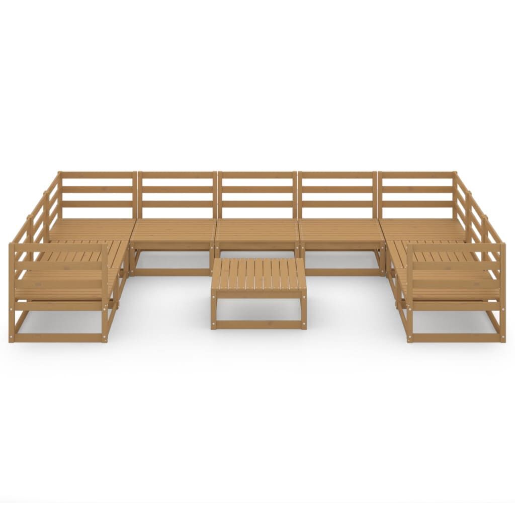 10 Piece Garden Lounge Set Solid Pinewood Price