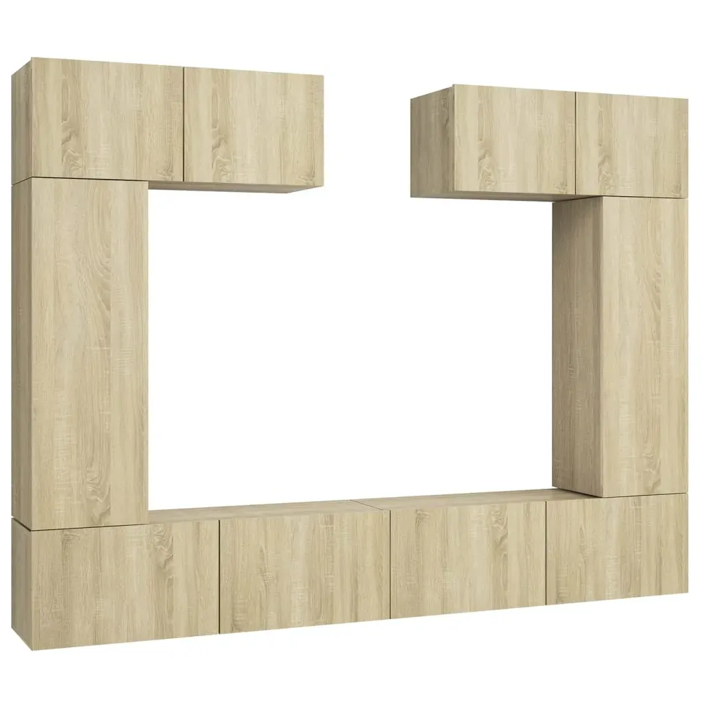 6 Piece TV Cabinet Set Sonoma Oak Engineered Wood Price