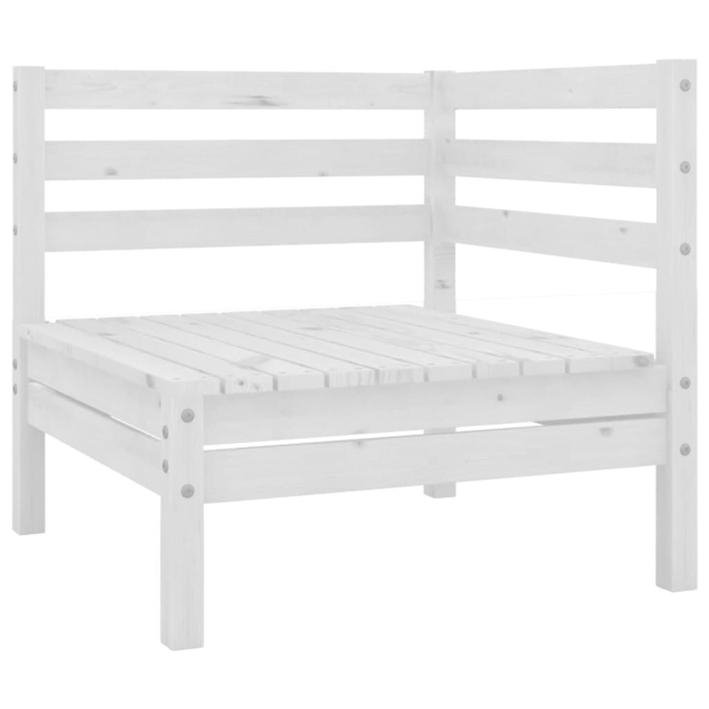 5 Piece Garden Lounge Set White Solid Pinewood Price