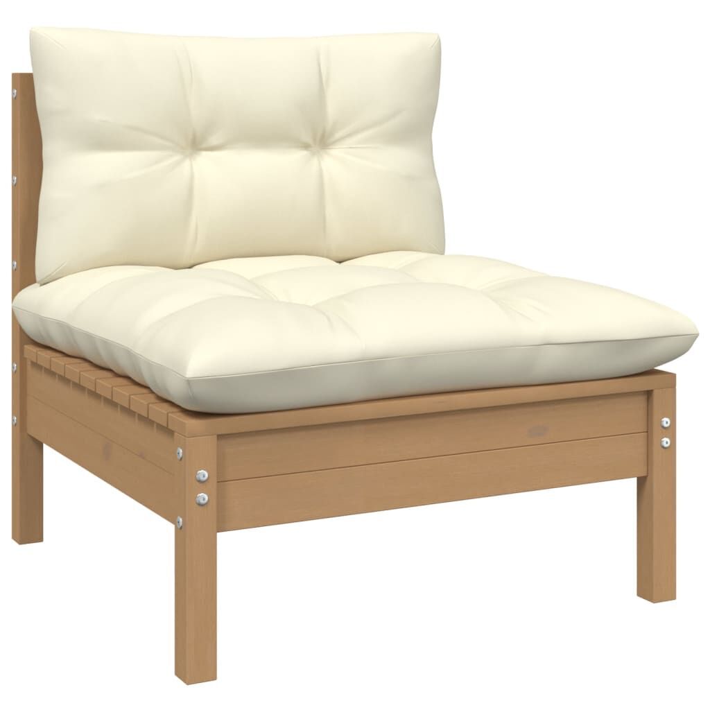 13 Piece Garden Lounge Set with Cream Cushions Pinewood Price