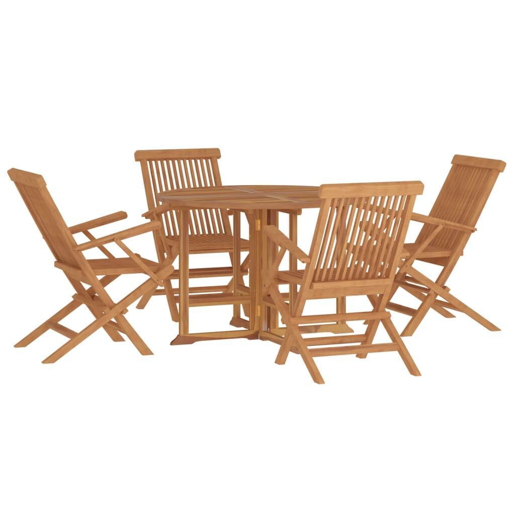 5 Piece Folding Outdoor Dining Set Solid Wood Teak Price
