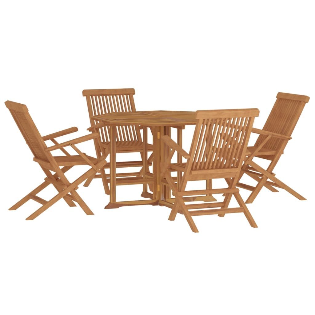 5 Piece Folding Outdoor Dining Set Solid Wood Teak Price