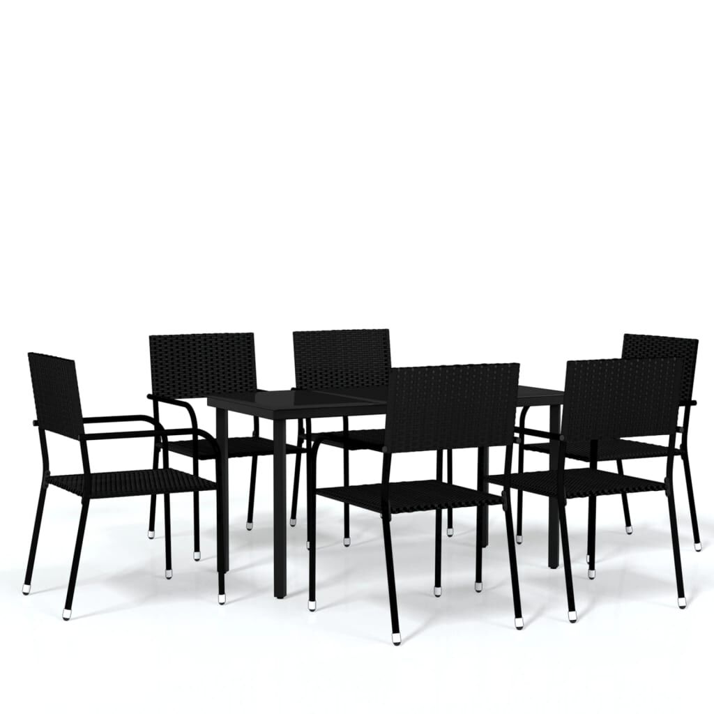 7 Piece Garden Dining Set Black Price