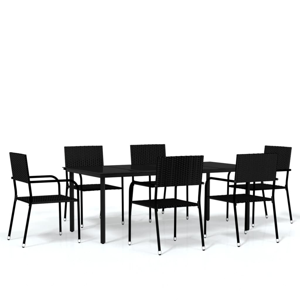 7 Piece Garden Dining Set Black Price