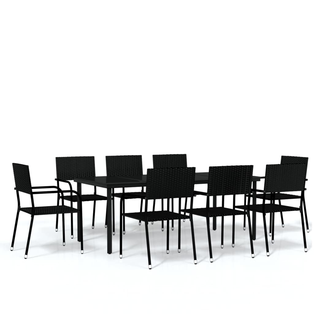 9 Piece Garden Dining Set Black Price