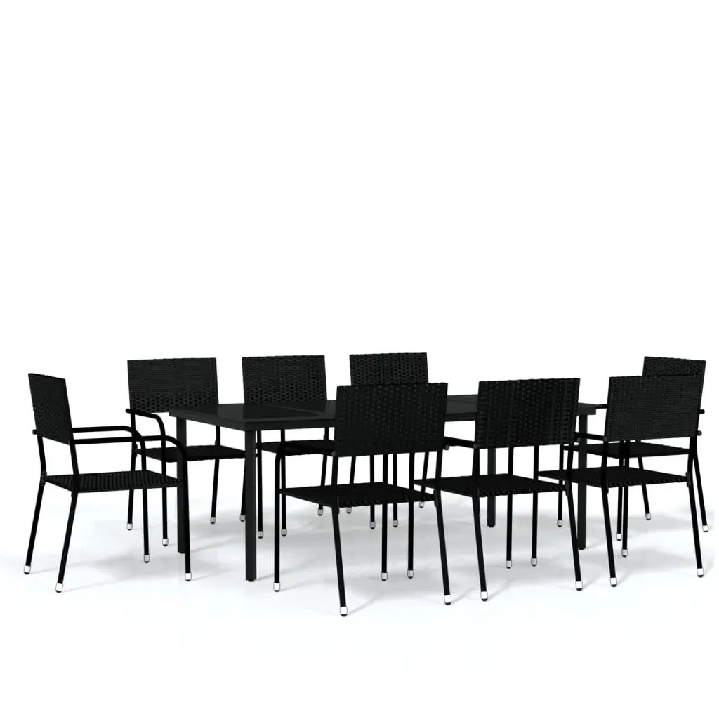 9 Piece Garden Dining Set Black Price