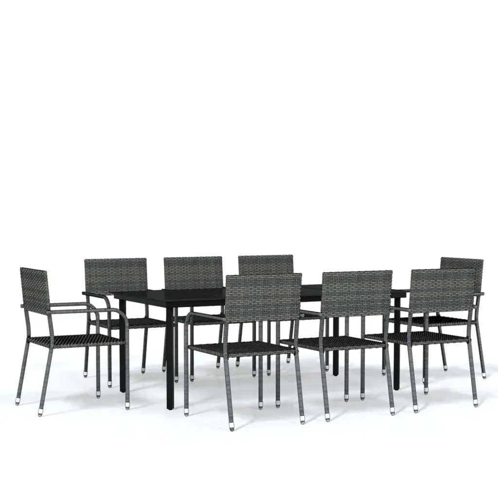 9 Piece Garden Dining Set Grey Price