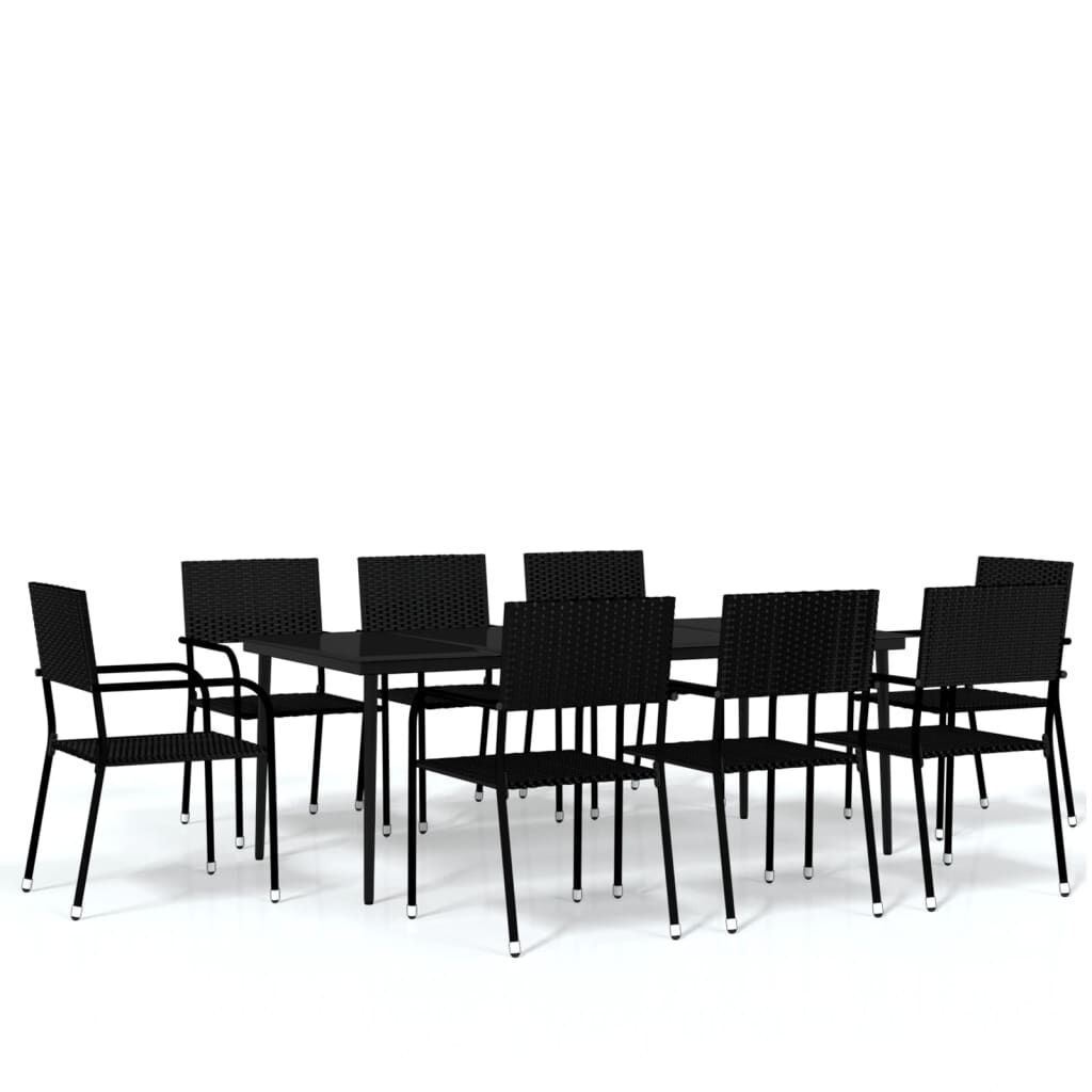 9 Piece Garden Dining Set Black Price