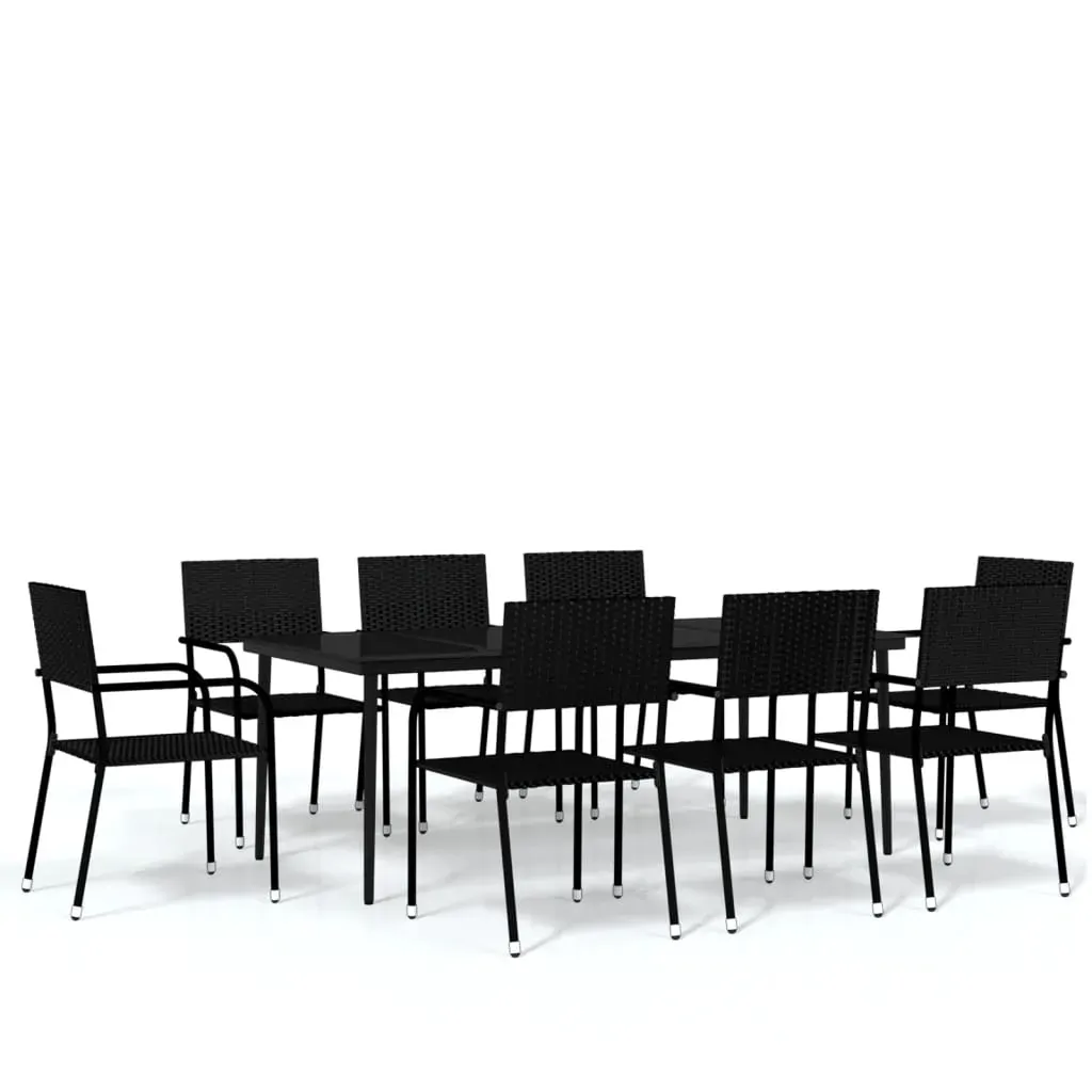 9 Piece Garden Dining Set Black Price