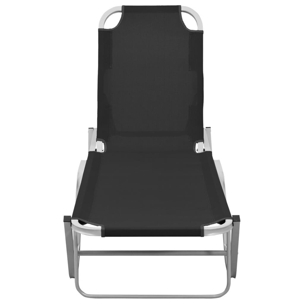 Sun Lounger Aluminium and Textilene Black Price