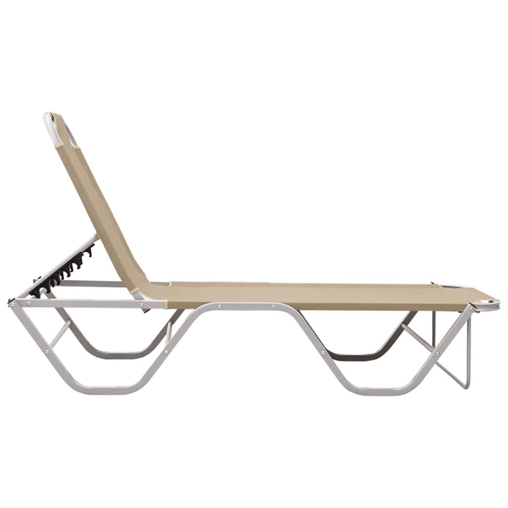 Sun Lounger Aluminium and Textilene Cream Price