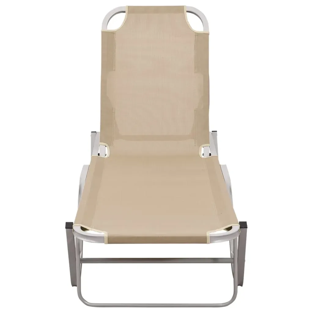 Sun Lounger Aluminium and Textilene Cream Price