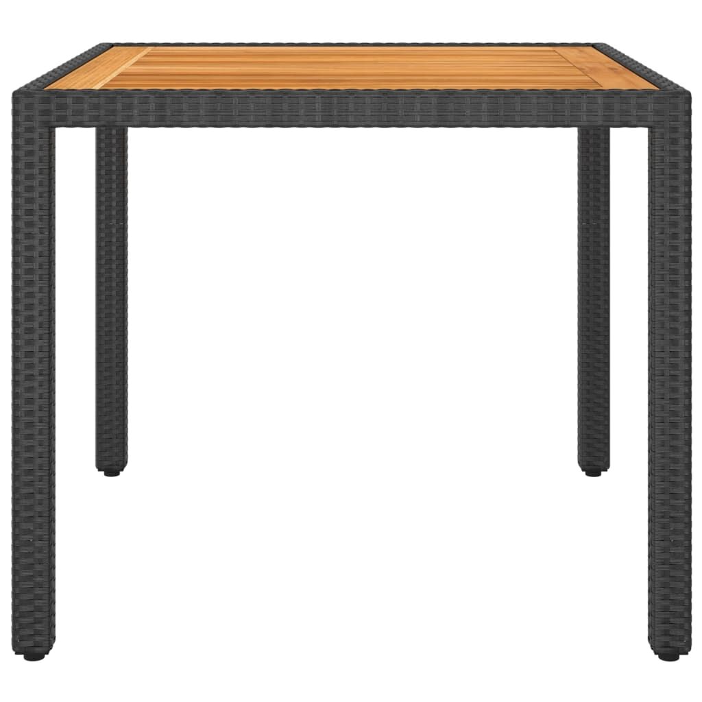 Garden Table Black 90x90x75 cm Poly Rattan Price