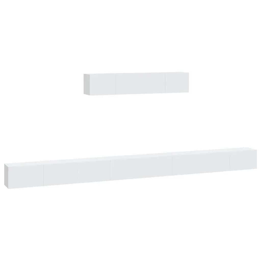 4 Piece TV Cabinet Set White Engineered Wood Price