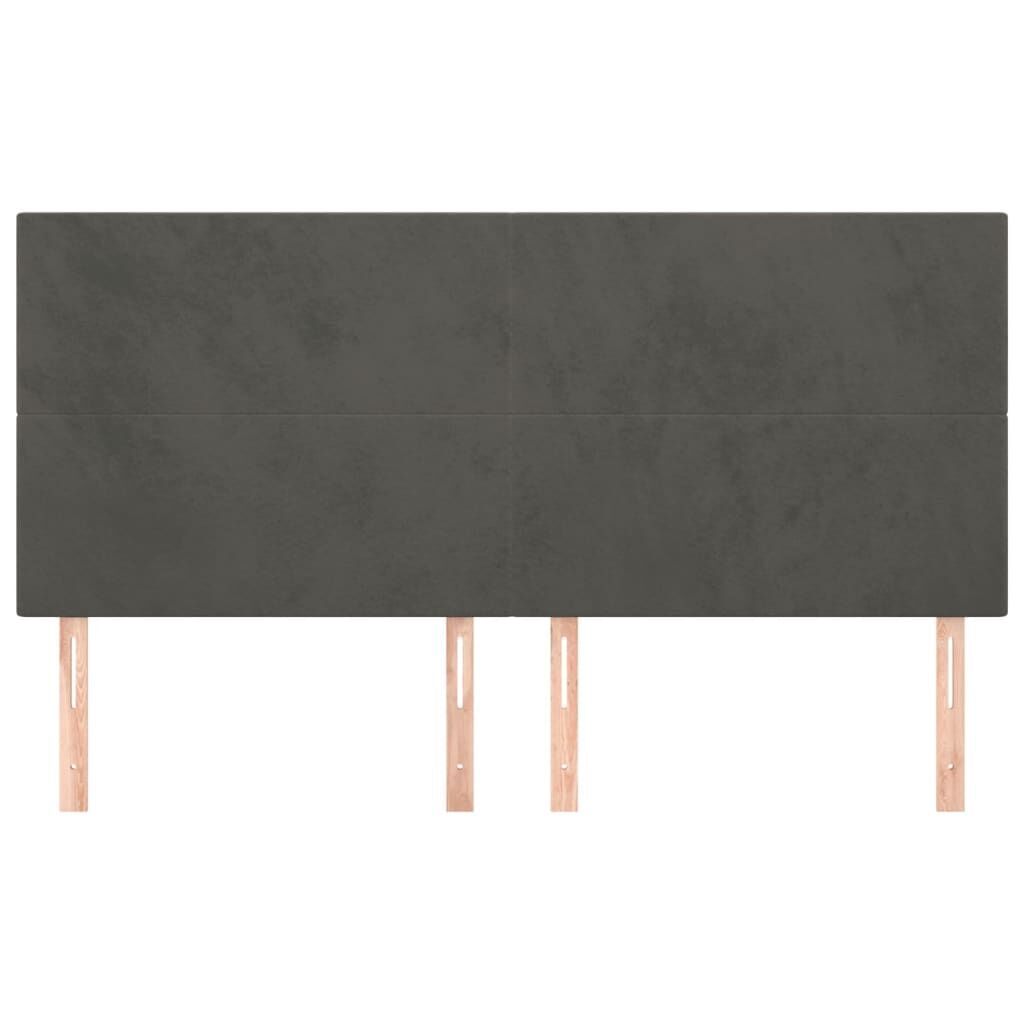 Headboards 4 pcs Dark Grey 100 cm Velvet Price