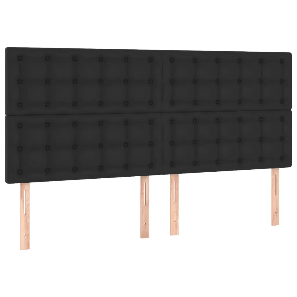 Headboards 4 pcs Black 100x5x78/88 cm Faux Leather Price