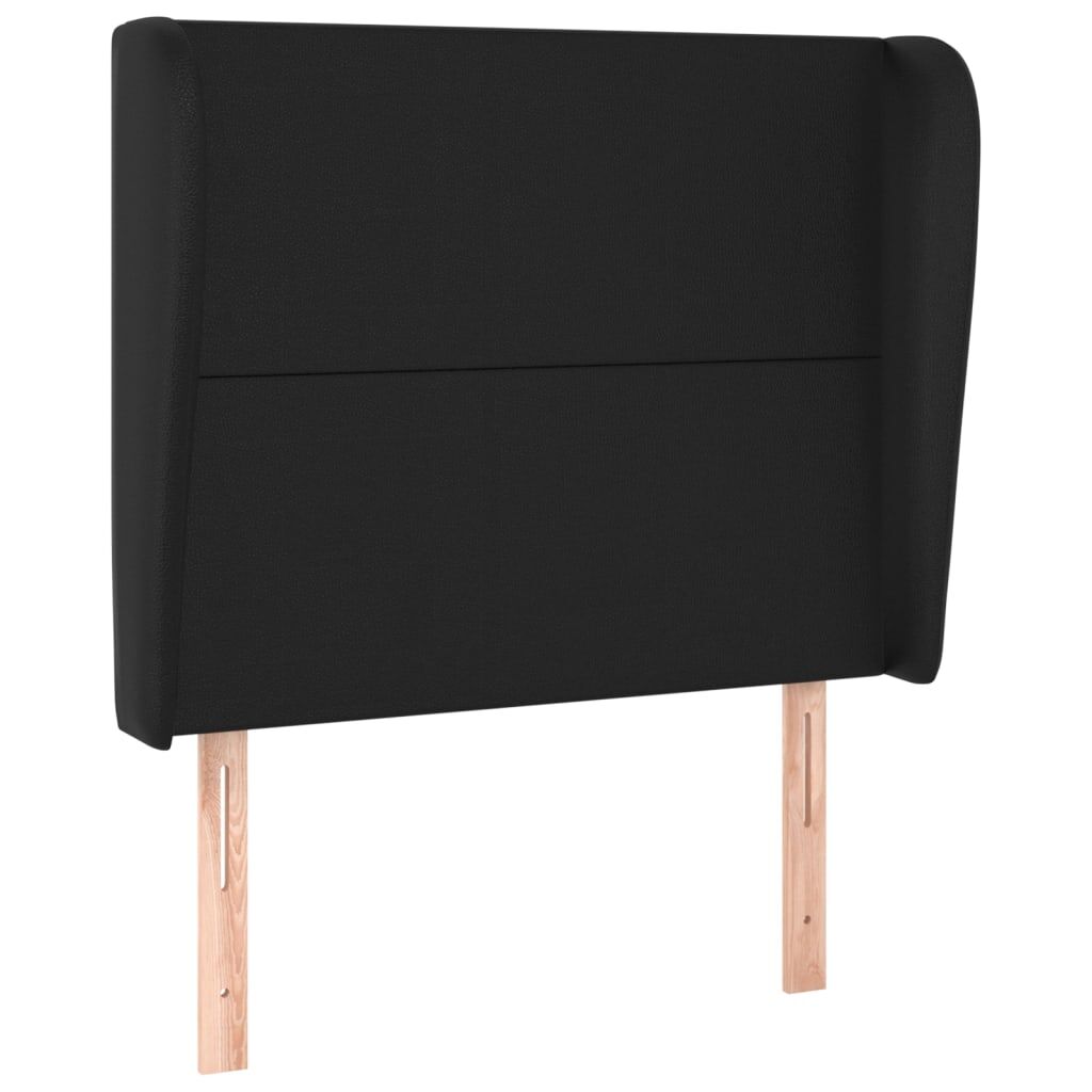 Headboard with Ears Black 103 cm Faux Leather Price