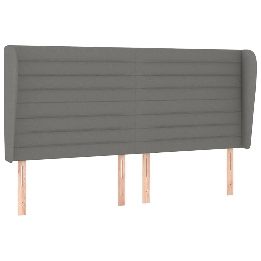 Headboard with Ears Dark Grey 203 cm Fabric Price