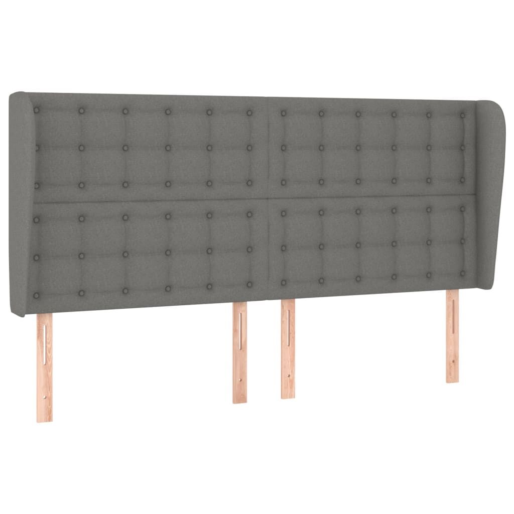 Headboard with Ears Dark Grey 203 cm Fabric Price