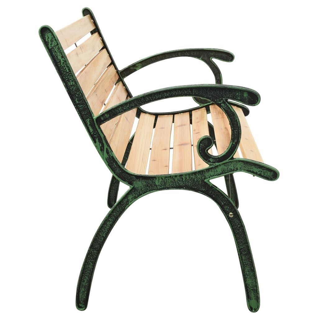 Garden Bench 123 cm Cast Iron and Solid Firwood Price