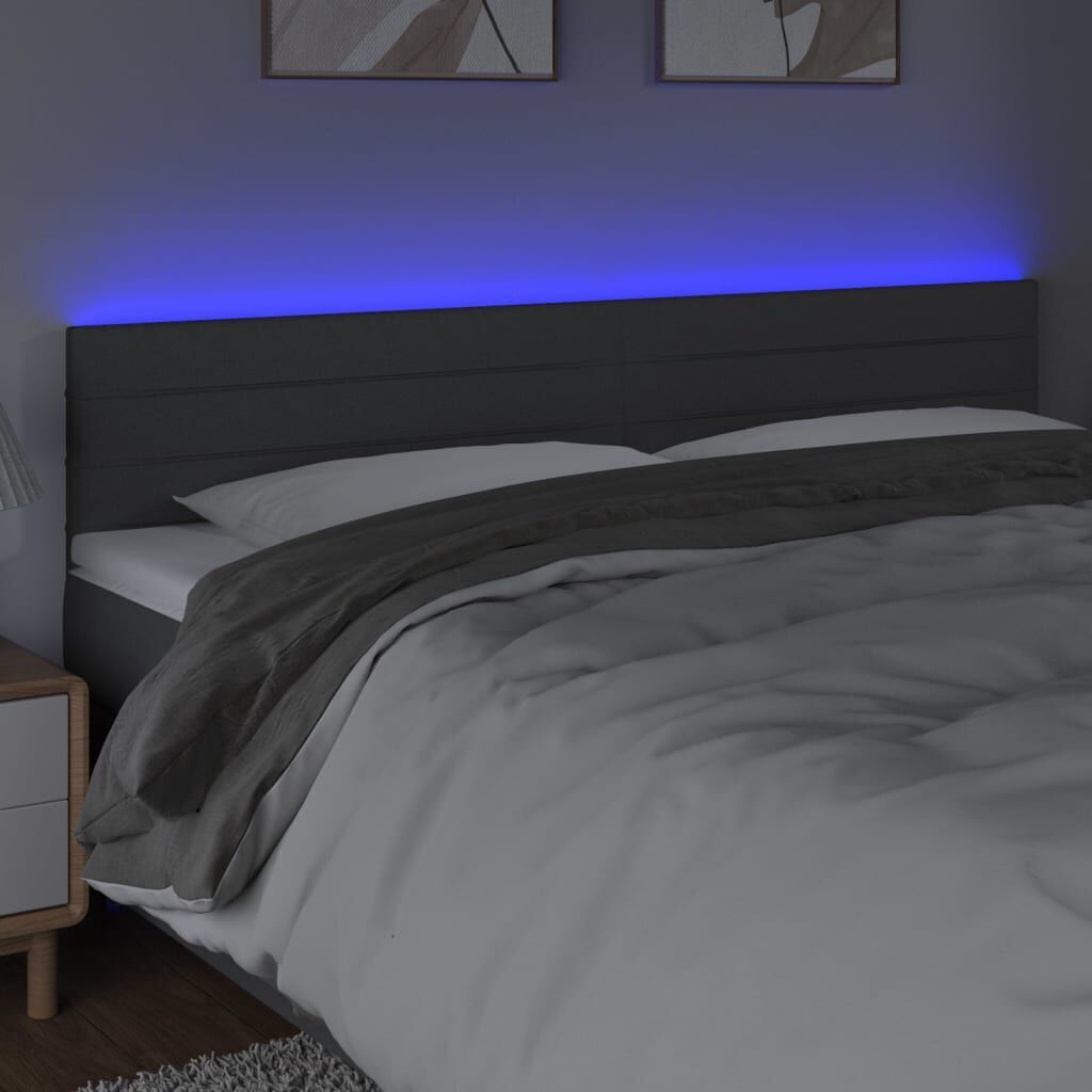 LED Headboard Dark Grey 200 cm Fabric Price