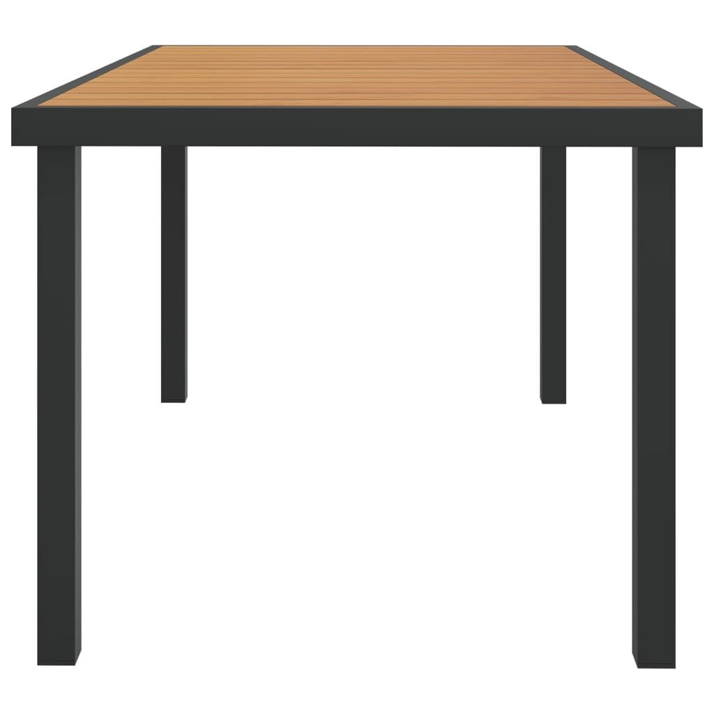 Garden Table Brown 140x90x74 cm Aluminium and WPC Price