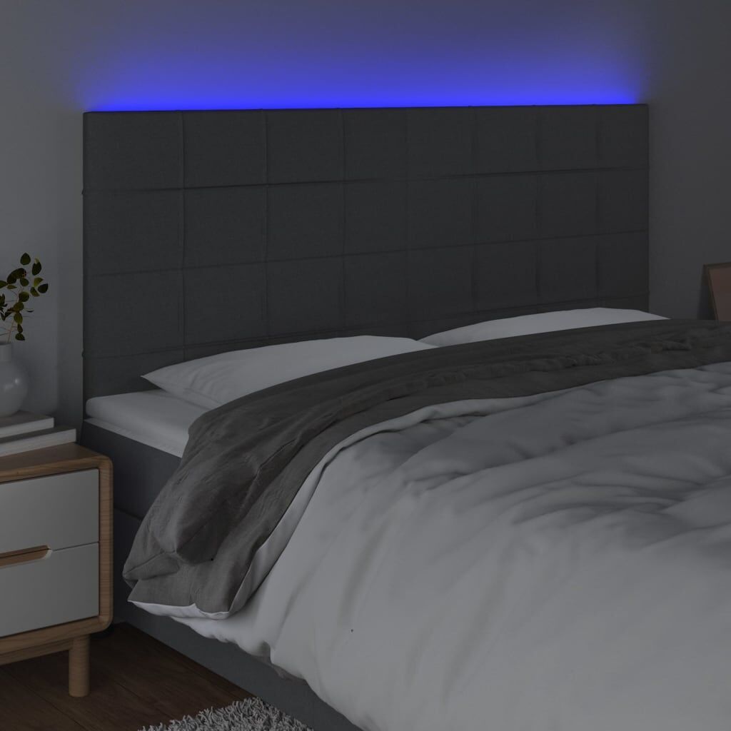 LED Headboard Dark Grey 200 cm Fabric Price