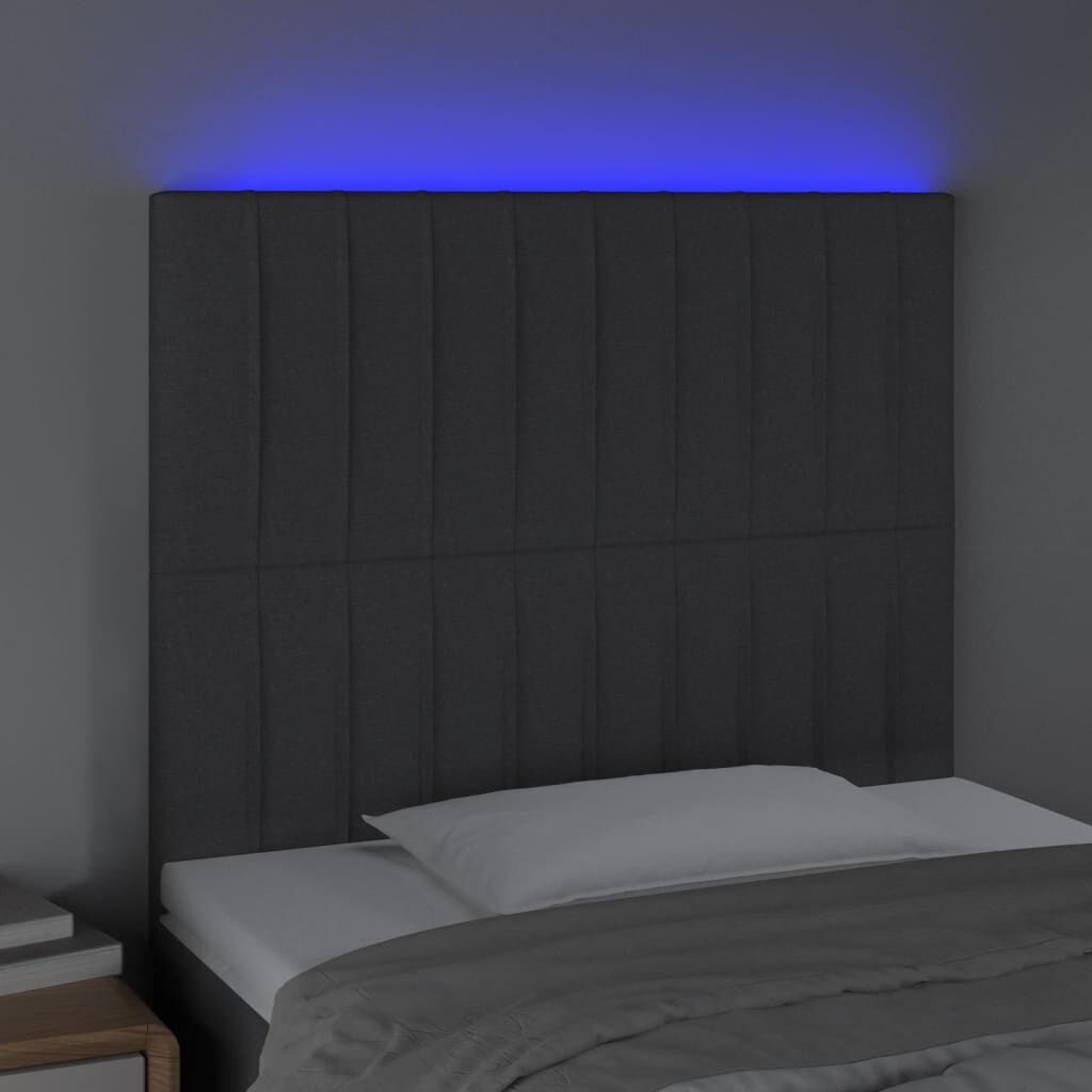 LED Headboard Dark Grey 100 cm Fabric Price