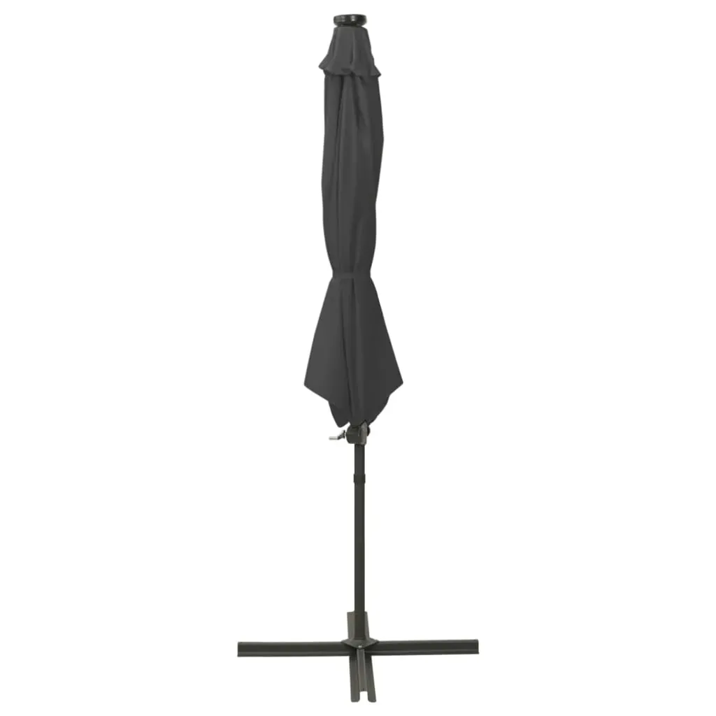 Cantilever Garden Parasol with Pole and LED Lights Anthracite 300 cm Price