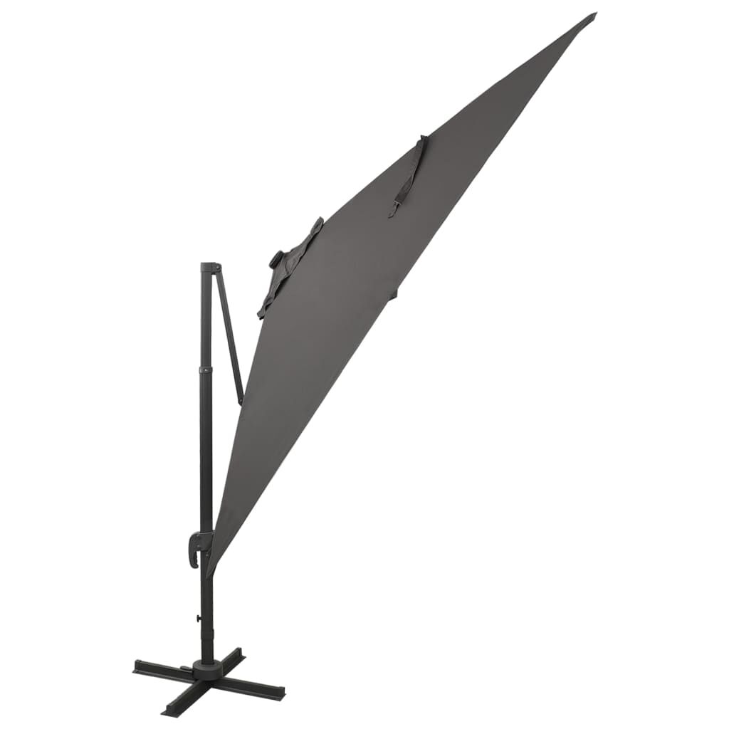Cantilever Garden Parasol with Pole and LED Lights Anthracite 300 cm Price