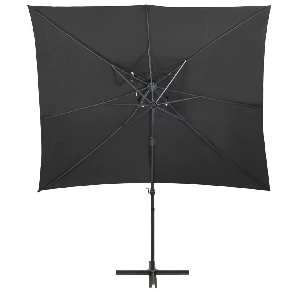 Cantilever Garden Parasol with Double Top Anthracite 250x250 cm Price