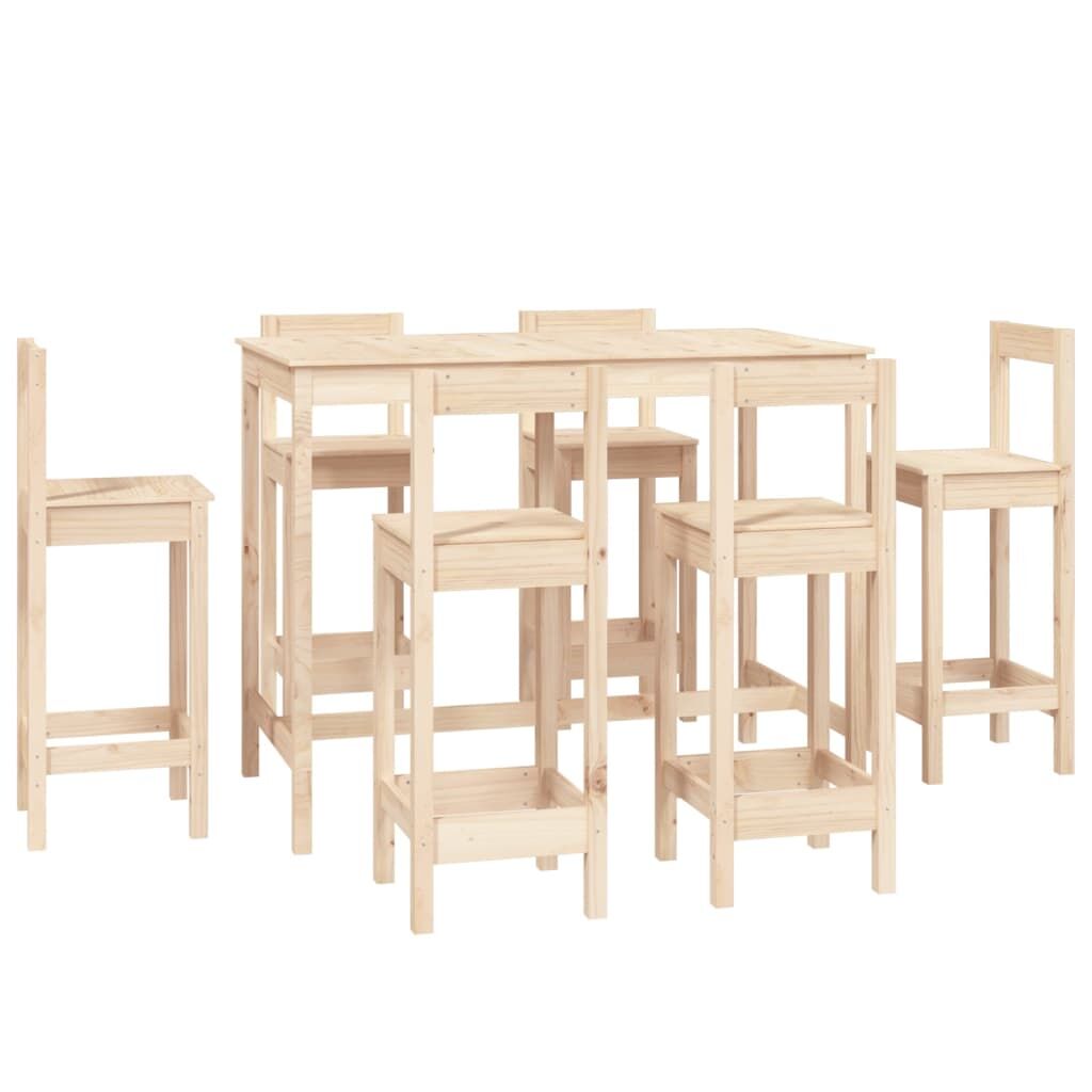 7 Piece Bar Set Solid Wood Pine Price