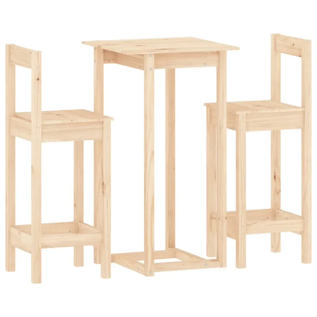 3 Piece Bar Set Solid Wood Pine Price
