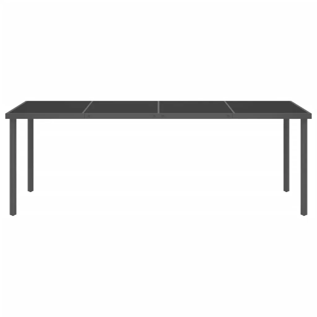 Outdoor Dining Table Anthracite 220x90x75 cm Steel and Glass Price